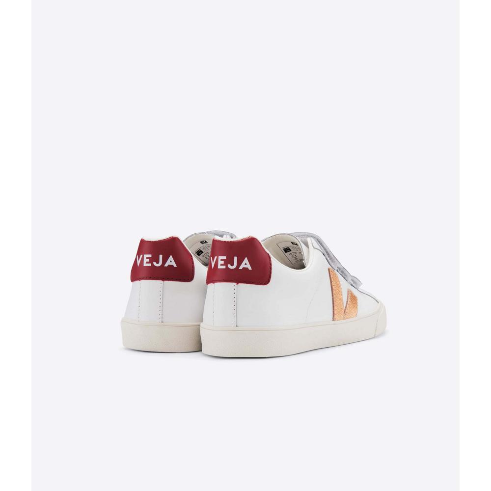 Veja 3-LOCK LEATHER Sneakers Dames White/Red | NL 607RVD